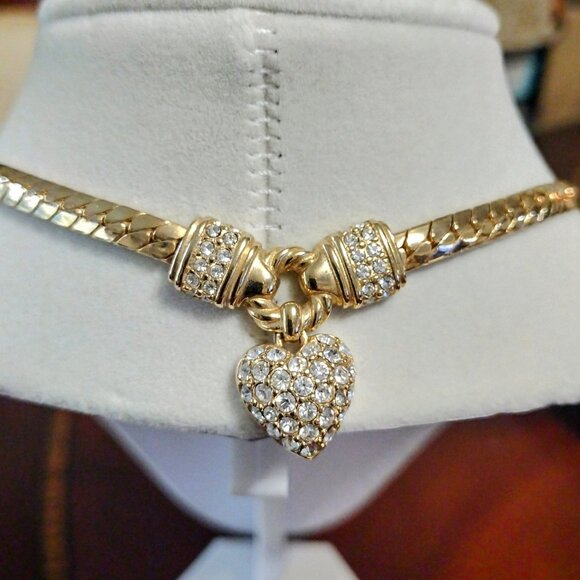 Swarovski Gold Heart Necklace - Picture 2 of 9